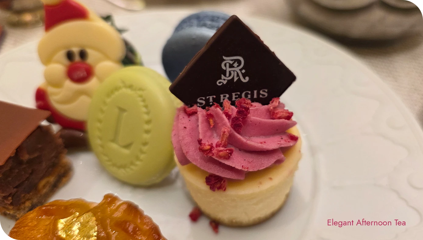 New York cheesecake with chantilly cream served on the Lady Astor’s Tea sweets plate