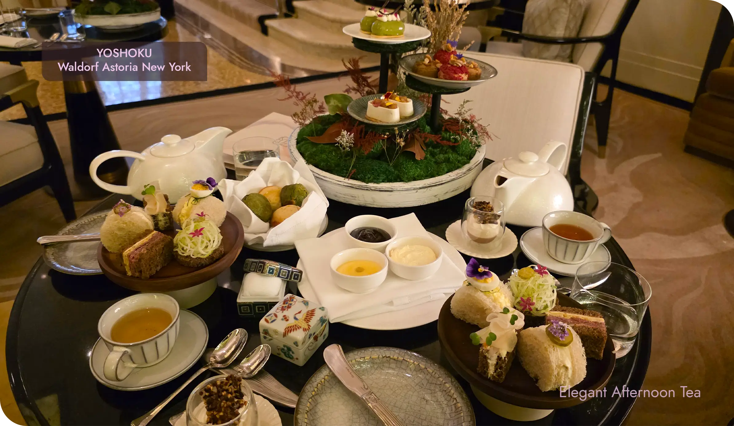 Yoshoku Afternoon Tea setting at Waldorf Astoria New York