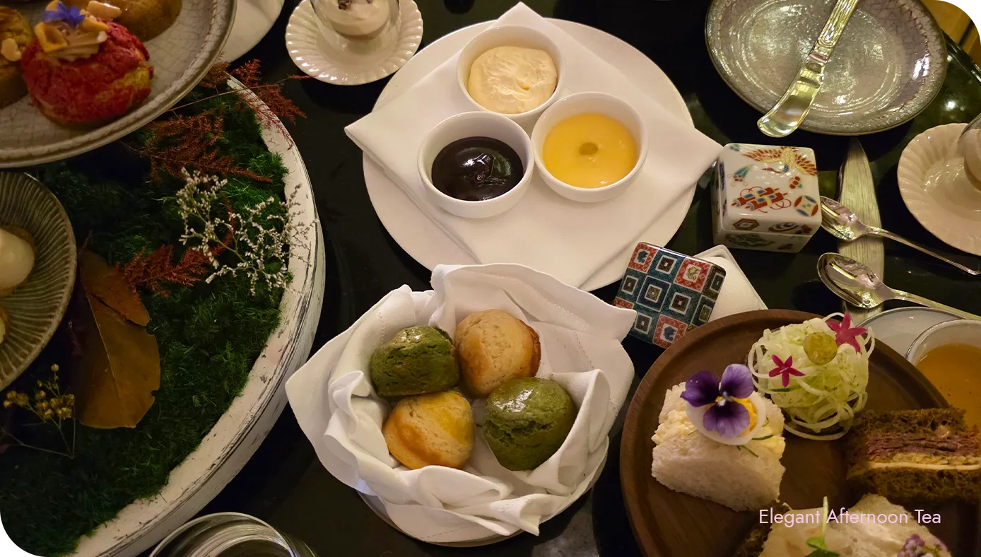 Yoshoku Sconce Basket and Clotted Cream at Waldorf Astoria New York